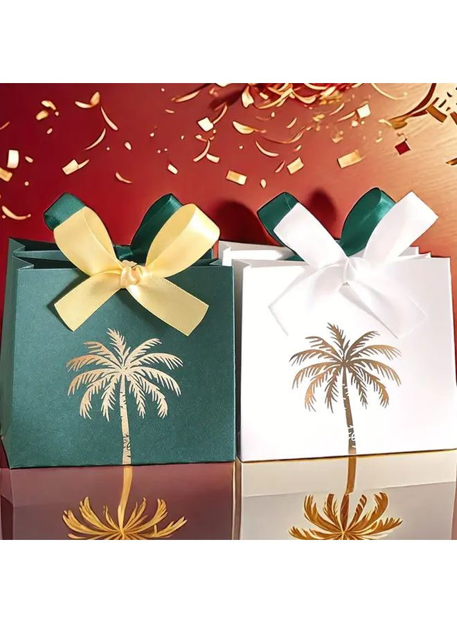 Green Gift Box With Yellow Ribbon For Weddings Parties And Business Events - Image 2